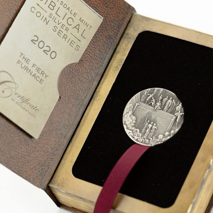 Niue: Biblické - Ohnivá pec 2 unce stříbra 2020 Proof Antiqued Coin
