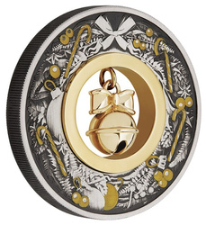 Jingle bell colorato 2 once d'argento 2022 Antiqued Coin
