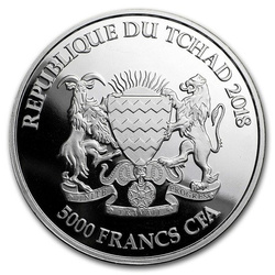 Republic of Chad: Lion 1 oz Silver 2018