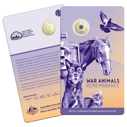 RAM : War Animals Remembrance coloré 2 bronze aluminium 2024 « C » Mintmark