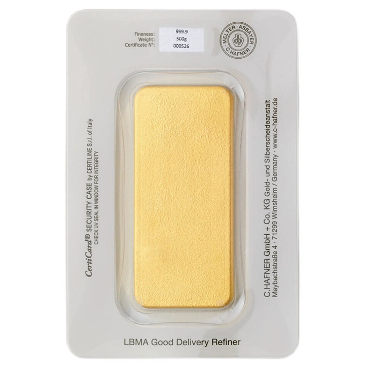 Cast Gold Bar 500 g C. Hafner