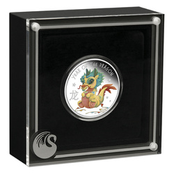 Tuvalu: Baby Dragon kolorowany 1/2 uncji Srebra 2024 Proof