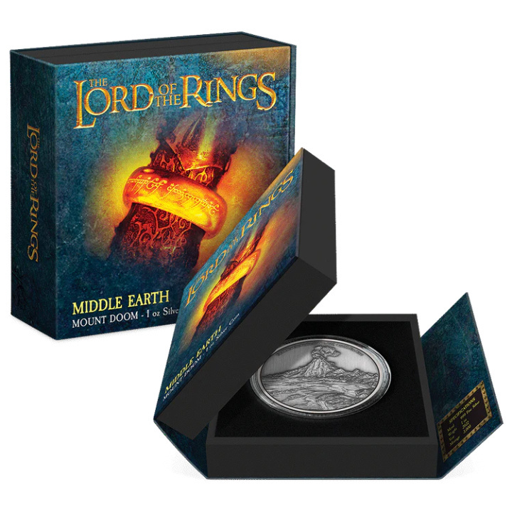 Niue: The Lord of the Rings - Mount Doom 1 oz Silver 2022 Antique Finish