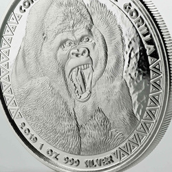 Congo: Goryl srebrnogrzbiety 1 uncja Srebra 2019