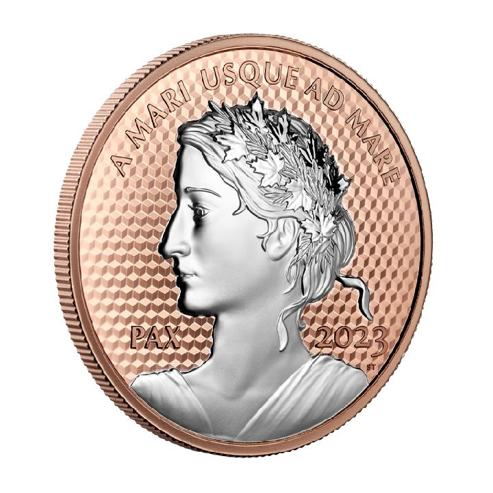 Canada: Peace Dollar 5 oz Silver 2023 Proof Ultra High Relief Plated Coin