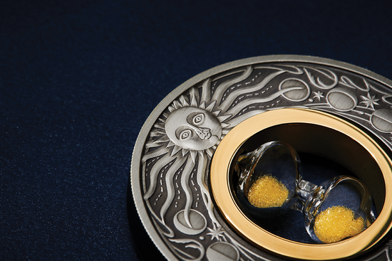 Tuvalu: Hourglass 2 unce stříbra 2021 Antiqued Coin