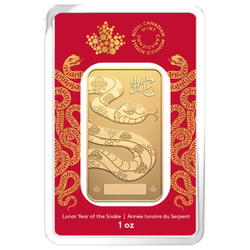 Royal Canadian Mint Lunar Year of the Snake 1 oz Gold Bar 2025