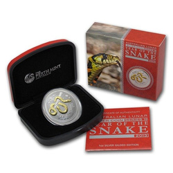 Lunar II: Jahr der Schlange 1 oz Silber Gilded