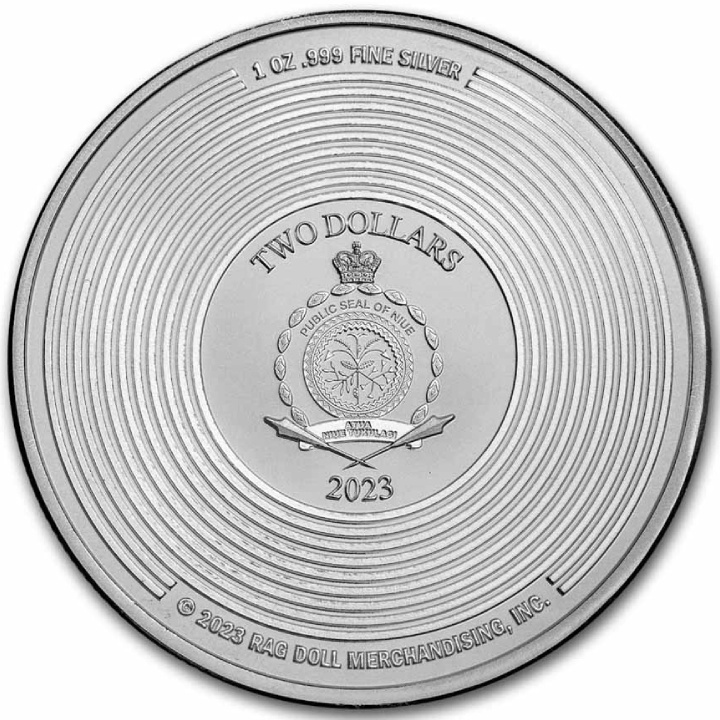 Niue: Aerosmith 'Dream On' 50th Anniversary coloured 1 oz Silber 2023 Slab Coin