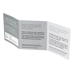 Canada : Welcome to the World 10 en argent 2025 Reverse Proof