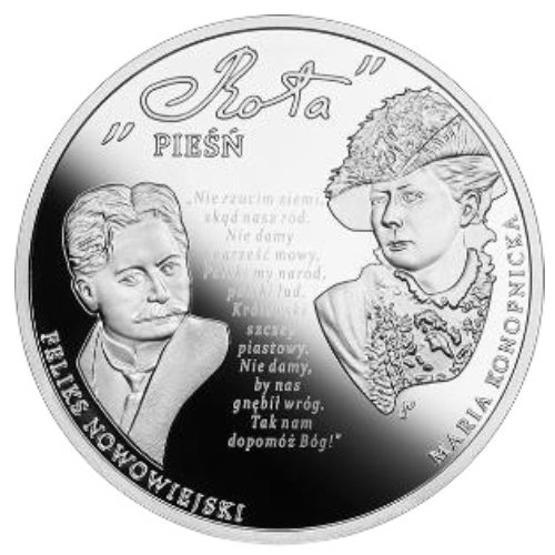 W Polskę wierzę – Pieśń „Rota” kolorowana 10 zł Srebro 2025 Proof