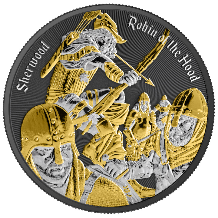 Cameroun : Robin des Bois plaqué or 1 oz Argent 2024 Edition Multimétal