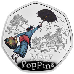 Mary Poppins colorata 50p Argento 2025 Proof