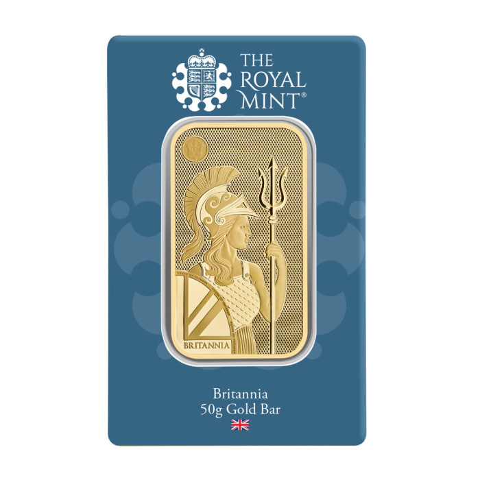The Royal Mint - Zlatá slitina Britannia 50 gramů
