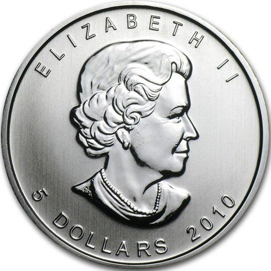 Kanadyjski Liść Klonowy 1 uncja Srebra 2010