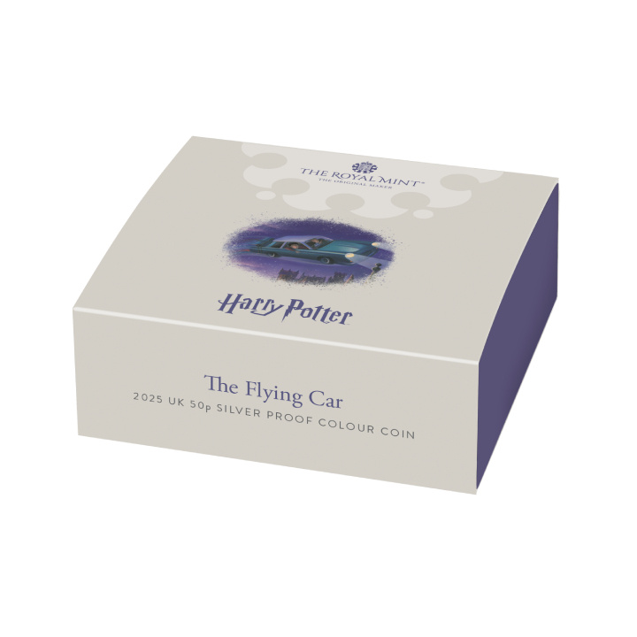 Harry Potter: The Flying Car coloured 50p Silver 2025 Proof