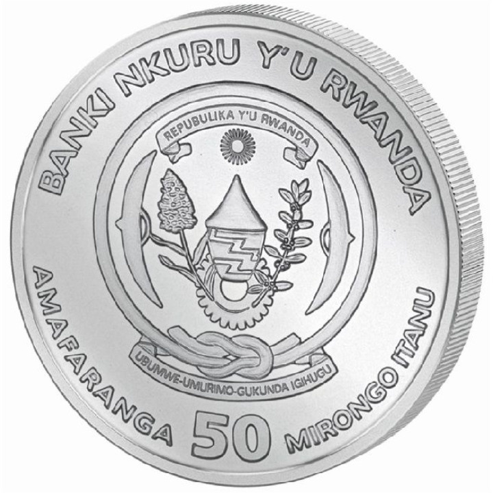 Rwanda: African Ounce - Leopard 2 oz Silver 2024 Piedfort