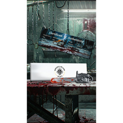 Ghana: Bloody Chainsaw coloured 2 oz Silver 2025 Antiqued Shaped Coin