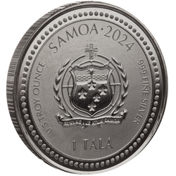 Samoa: Anno del Dragone 1/2 oncia d'argento 2024 Rodio nero