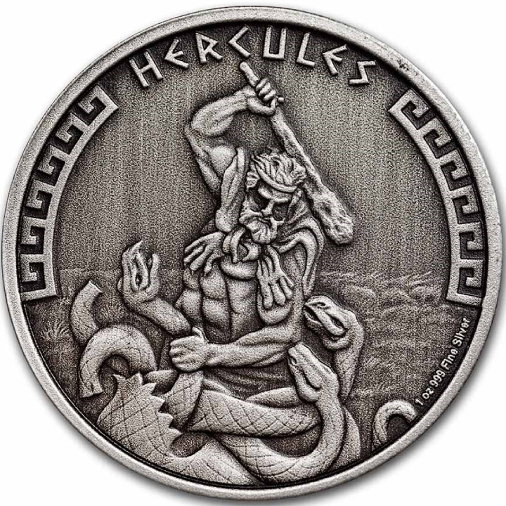 Niue: Heroes of Greek Mythology - Hercules 1 oz Silver 2023 Moneda Antigua