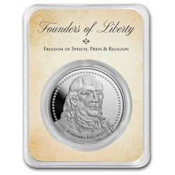 Founders of Liberty: Benjamin Franklin - Free Speech 1 oz Silver 2022 Slab
