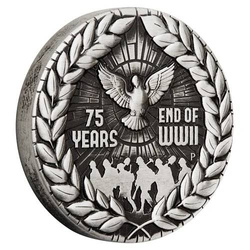 End of World War II 75th Anniversary 2020 2 oz Silber Antiqued Coin