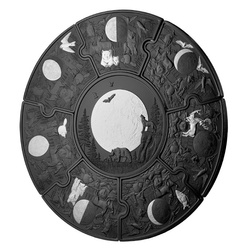 Zestaw Canada: Moon Phases 8 srebrnych monet puzzli 2025 Black Rhodium Reverse Proof 