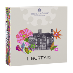 A 150-a aniversare a emisiunii Liberty colorată £5 argint 2025 Proof