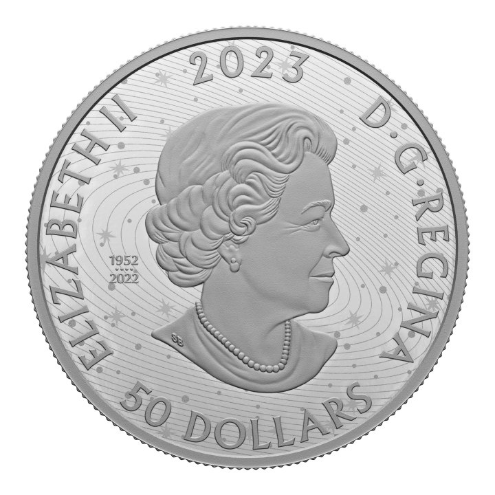 Canada: Pingualuit Crater - Crystal Eye of Nunavik $50 coloured Silver 2023 Proof