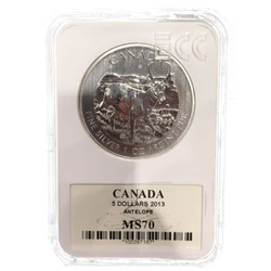 Canada : Faune sauvage - Antilope 1 once d'argent 2013 GCN ECC MS70