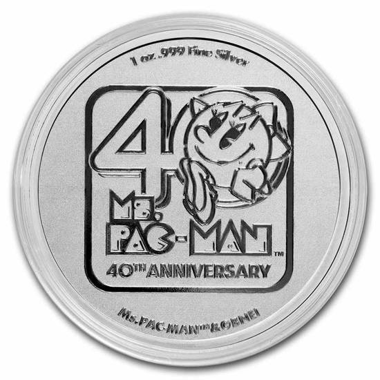 Niue: Ms.PAC-MAN 40 Aniversario 1 oz Plata 2021