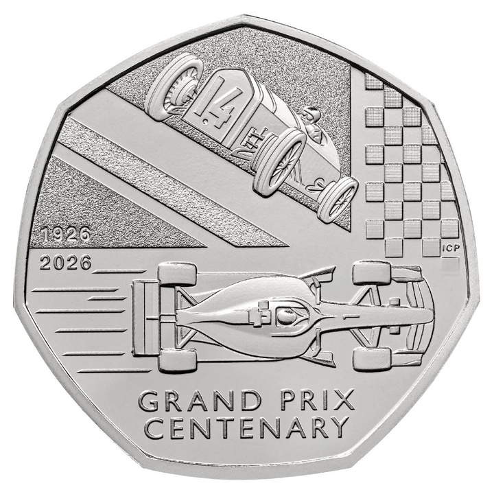 100 Jahre Grand Prix in Großbritannien Kupfernickel-Münze 50 Pence 2026