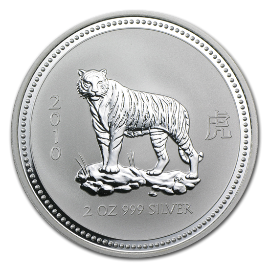 Lunar I: Rok Tygrysa 2 uncje Srebra 2010