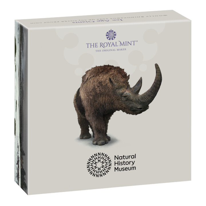 Ice Age Giants - Woolly Rhinoceros 50p Srebro 2024 Proof