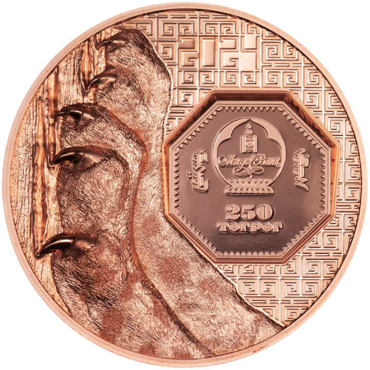 Mongolia: Leopardo delle nevi 50 grammi di rame 2024 Prooflike