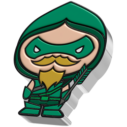 Niue: DC Comics - Green Arrow Chibi Coin színezett 1 uncia ezüst 2022 Proof
