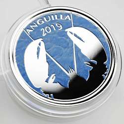 Anguilla: Lobster kolorowany 1 uncja Srebra 2019 Proof