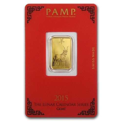 5 gram Gold Bar Lunar Jahr der Ziege