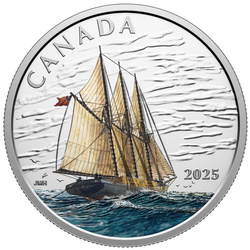 Canadá: Tall Ships - Goleta de tres mástiles de color $15 Silver 2025 Proof Coin