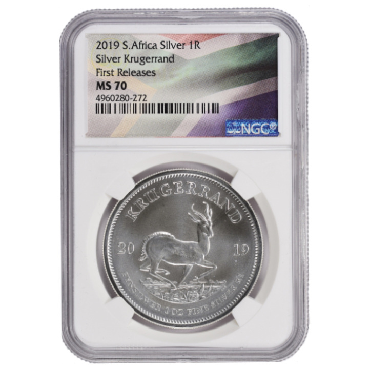 Krugerrand 1 once d'argent 2019 MS 69 NGC Premières émissions