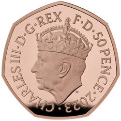 The Coronation of His Majesty King Charles III 50p Gold 2023 Proof 