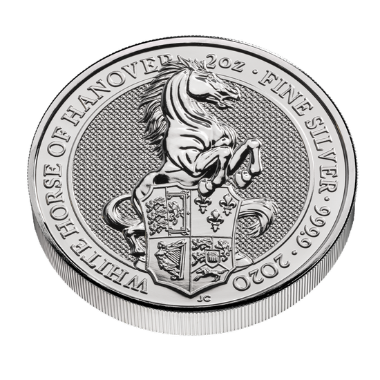 Bestias de la Reina: Caballo Blanco de Hannover 2 oz Plata 2020