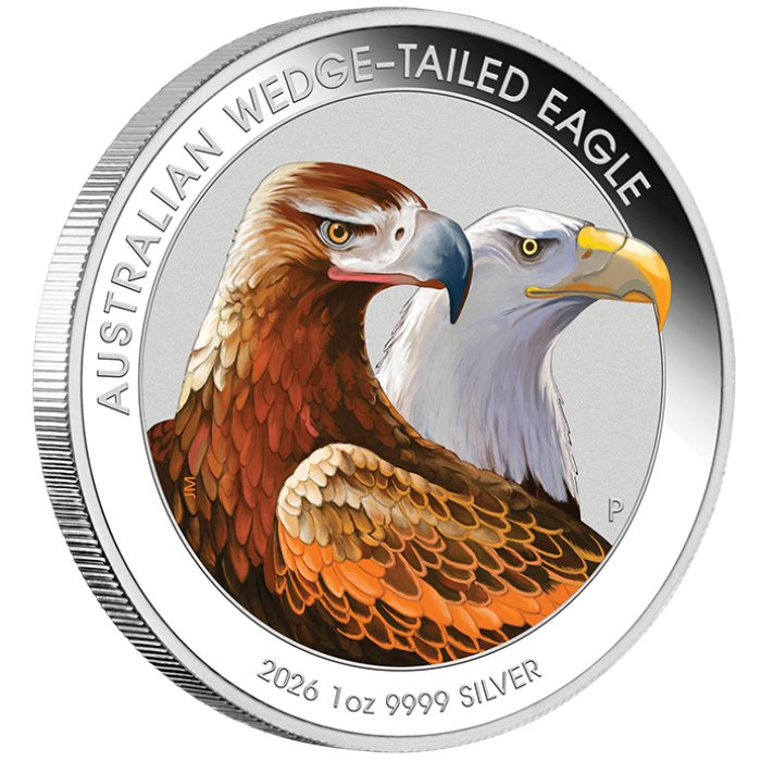 Silbermünze Australian Wedge-tailed Eagle koloriert 1 Unze Silber 2026 (in Karte)
