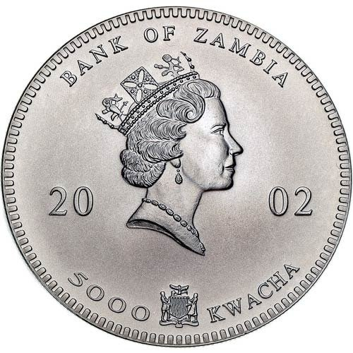 Vida salvaje africana: Elefante 1 oz Plata 2002