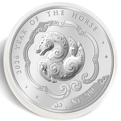 Bhutan: Lunar Rok Konia 1 uncja Srebra 2026