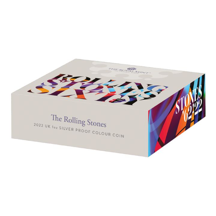 The Rolling Stones colorato 1 oncia d'argento 2022 Proof