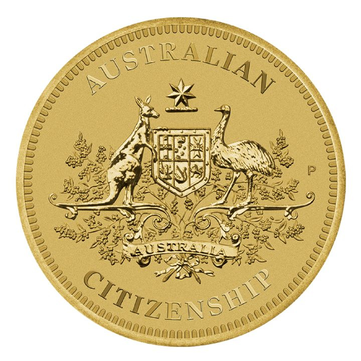 Australian Citizenship 1 dolar bronz aluminiu 2023 în card