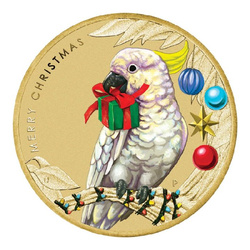 Merry Christmas barevná bronzová hliníková 2021 (mince v kartě)