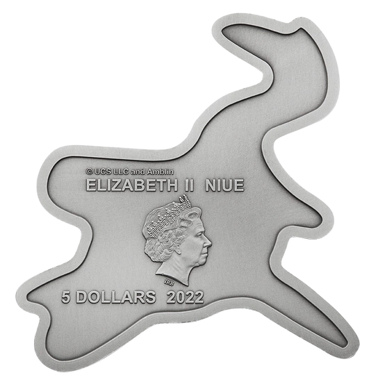 Niue: Jurassic World - Mosasaurus kolorowany 2 uncje Srebra 2022 Antiqued Coin