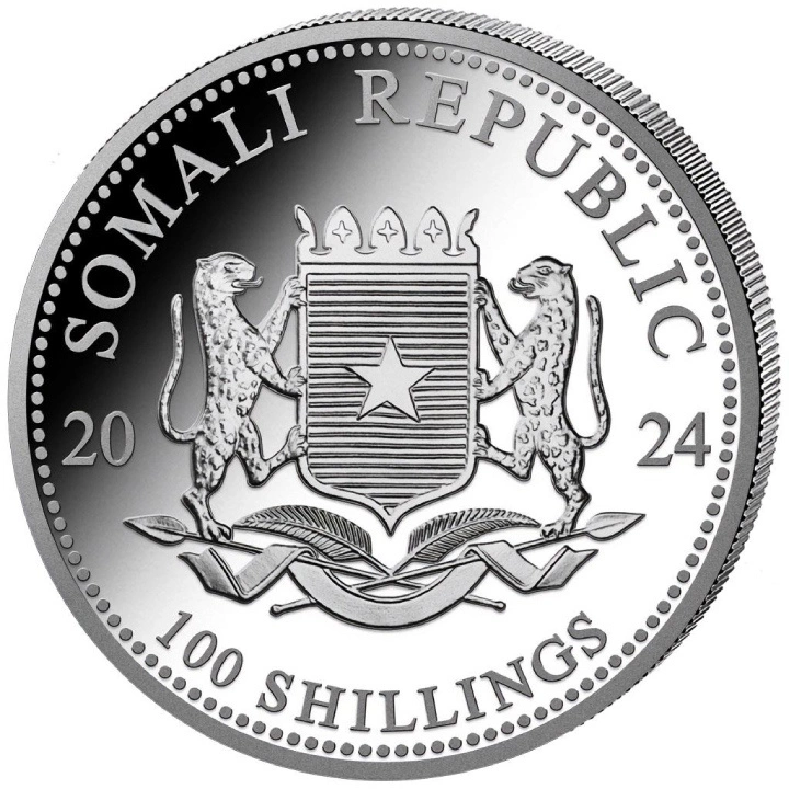 African Wildlife: Somalia Elephant 1 oz Silver 2024